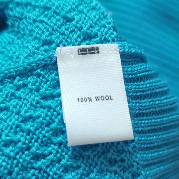St. John Boatneck Wool Sweater Blue Size Medium - Picture 6 of 9